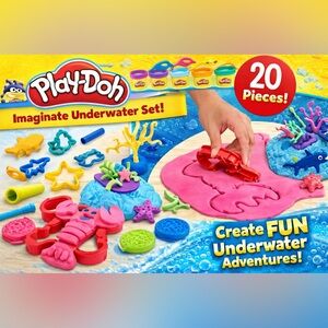 Play-Doh Imaginate Underwater Set 20 Piece Ocean Molds w/ 7 Cans Dough Hasbro